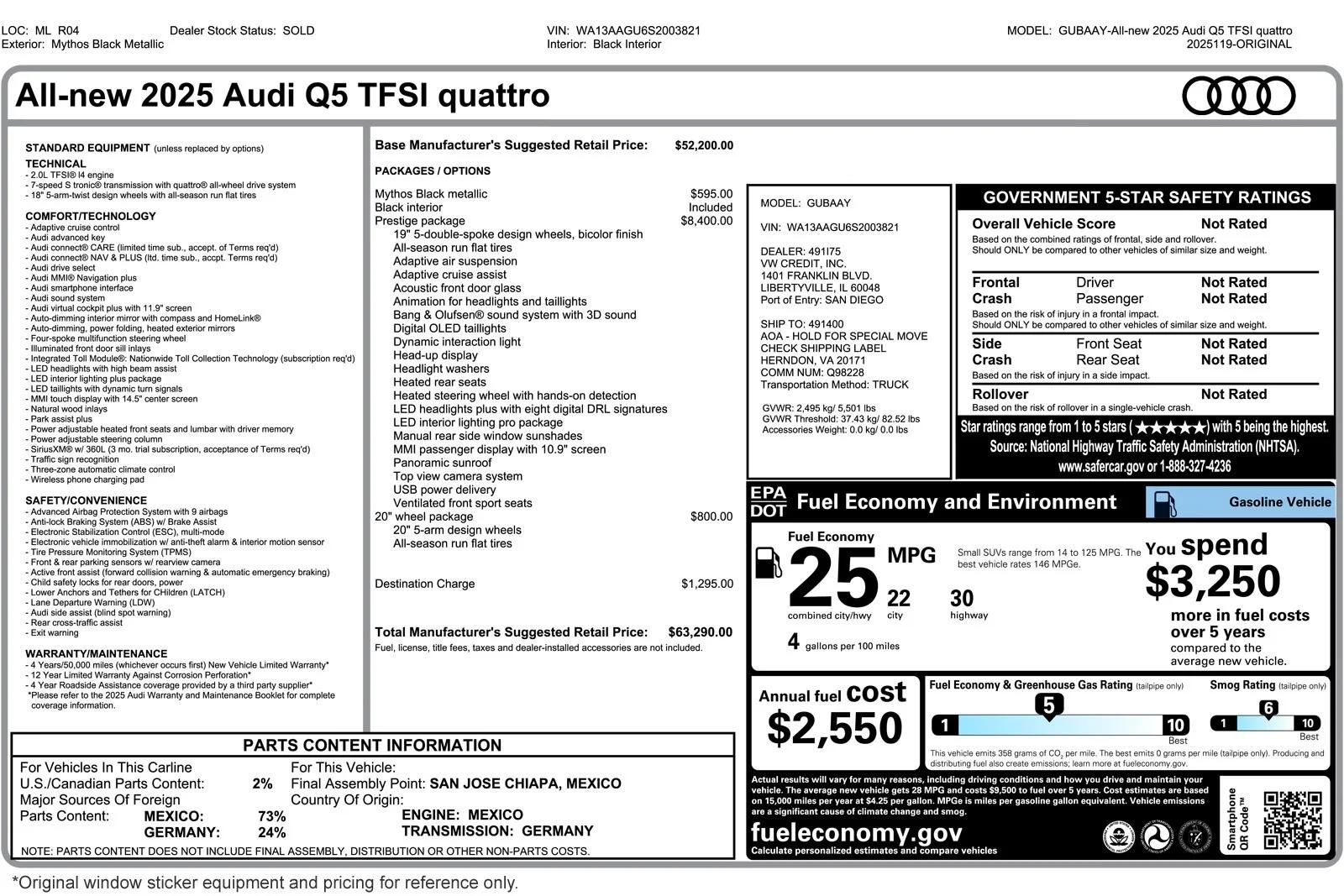 audi q5 2025 WA13AAGU6S2003821 image